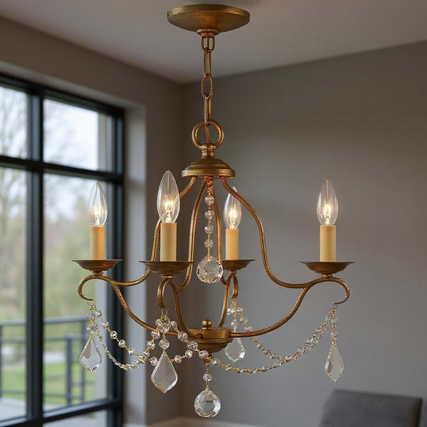 HomeRoots Four Light Dimmable Chandelier - Stylish Cylinder Shades for Modern Spaces & Ambient Lighting 687809