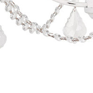 HomeRoots Antiqued White Four-Light Metal Chandelier – Dimmable, Stylish Illumination for Modern Spaces 687810