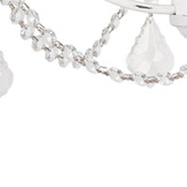 HomeRoots Antiqued White Four-Light Metal Chandelier – Dimmable, Stylish Illumination for Modern Spaces 687810