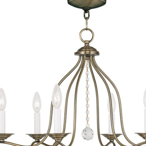 HomeRoots Six Light Dimmable Chandelier – Modern Cylinder Shades, Versatile Design for Elegant Spaces & Ambiance 687813