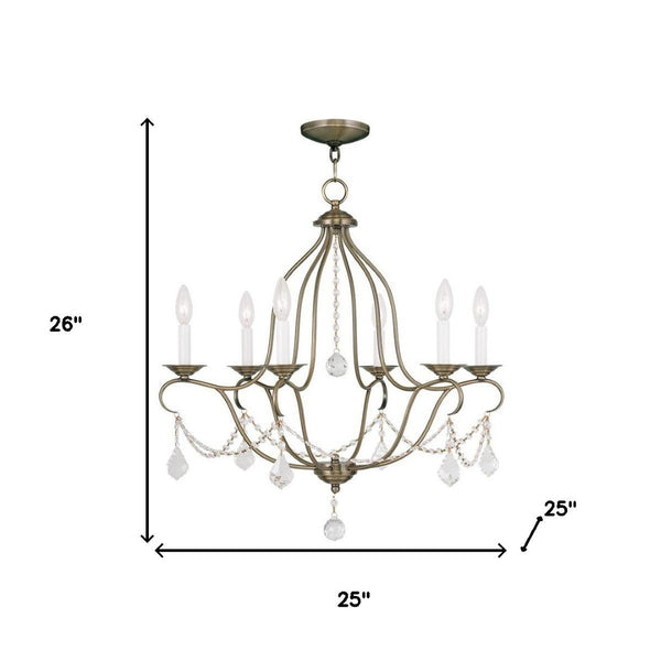 HomeRoots Six Light Dimmable Chandelier – Modern Cylinder Shades, Versatile Design for Elegant Spaces & Ambiance 687813