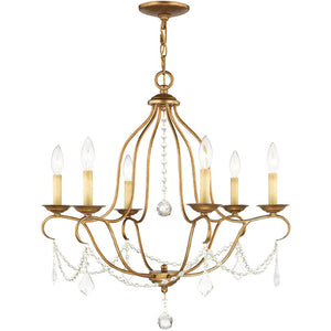 HomeRoots Six Light Dimmable Chandelier – Modern Cylinder Design with Adjustable Illumination for Any Space 687814