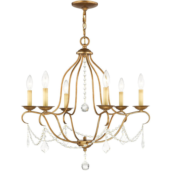 HomeRoots Six Light Dimmable Chandelier – Modern Cylinder Design with Adjustable Illumination for Any Space 687814