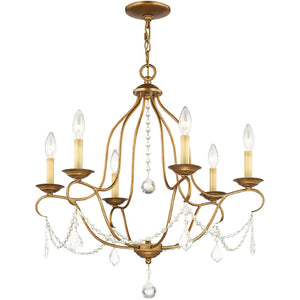 HomeRoots Six Light Dimmable Chandelier – Modern Cylinder Design with Adjustable Illumination for Any Space 687814