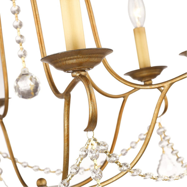 HomeRoots Six Light Dimmable Chandelier – Modern Cylinder Design with Adjustable Illumination for Any Space 687814