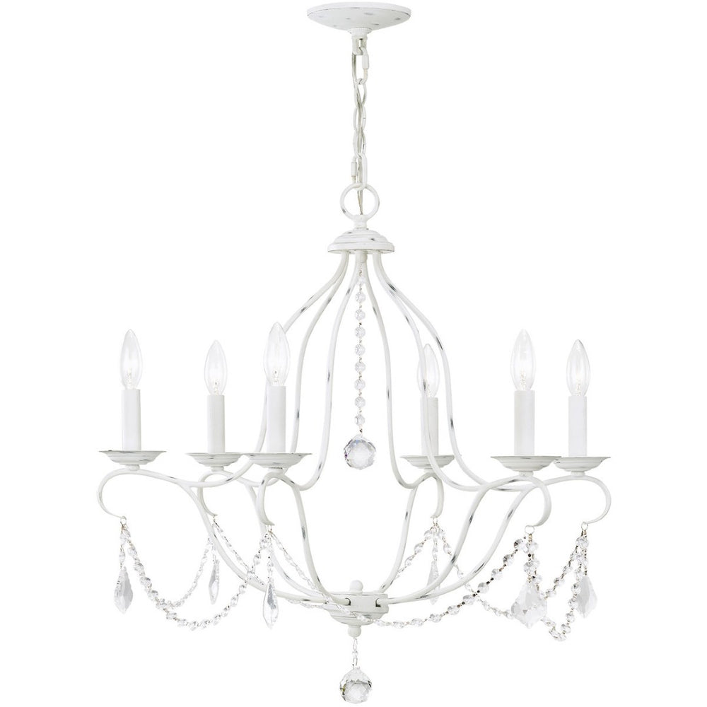 HomeRoots Six Light Dimmable Chandelier - Modern Cylinder Design for Stylish Ambiance in Any Room 687815