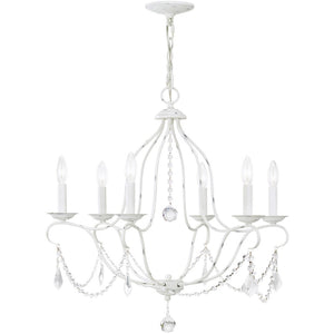 HomeRoots Six Light Dimmable Chandelier - Modern Cylinder Design for Stylish Ambiance in Any Room 687815