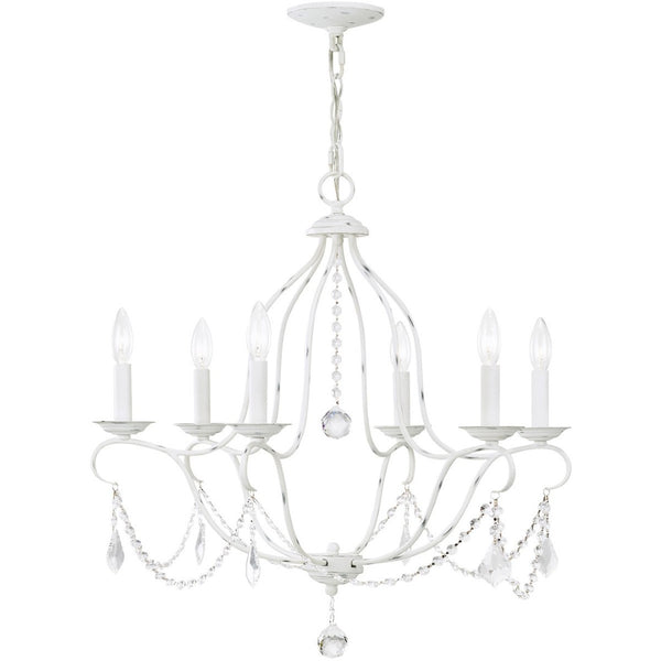 HomeRoots Six Light Dimmable Chandelier - Modern Cylinder Design for Stylish Ambiance in Any Room 687815