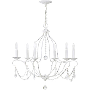 HomeRoots Six Light Dimmable Chandelier - Modern Cylinder Design for Stylish Ambiance in Any Room 687815