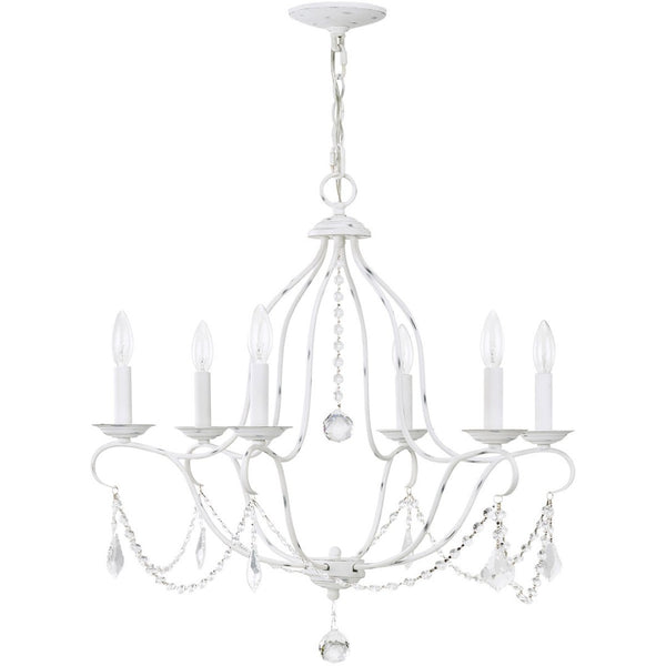HomeRoots Six Light Dimmable Chandelier - Modern Cylinder Design for Stylish Ambiance in Any Room 687815