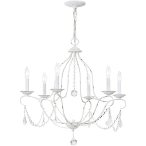 HomeRoots Six Light Dimmable Chandelier - Modern Cylinder Design for Stylish Ambiance in Any Room 687815