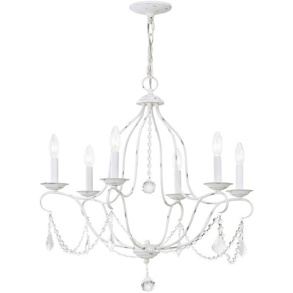 HomeRoots Six Light Dimmable Chandelier - Modern Cylinder Design for Stylish Ambiance in Any Room 687815