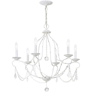 HomeRoots Six Light Dimmable Chandelier - Modern Cylinder Design for Stylish Ambiance in Any Room 687815