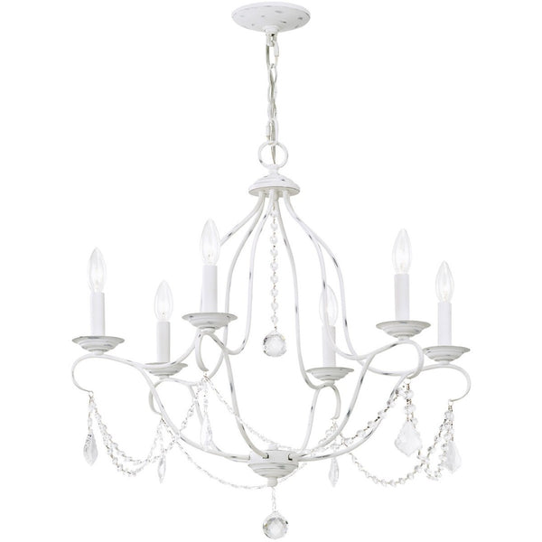 HomeRoots Six Light Dimmable Chandelier - Modern Cylinder Design for Stylish Ambiance in Any Room 687815