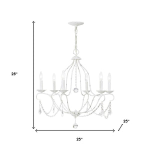 HomeRoots Six Light Dimmable Chandelier - Modern Cylinder Design for Stylish Ambiance in Any Room 687815