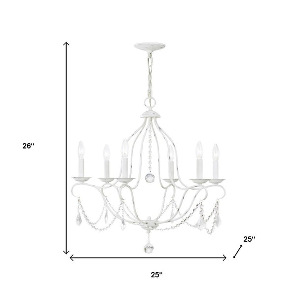 HomeRoots Six Light Dimmable Chandelier - Modern Cylinder Design for Stylish Ambiance in Any Room 687815