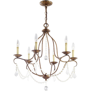 HomeRoots Six Light Dimmable Chandelier – Contemporary Cylinder Shades, Adjustable Illumination for Any Space 687816
