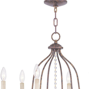 HomeRoots Six Light Dimmable Chandelier – Contemporary Cylinder Shades, Adjustable Illumination for Any Space 687816