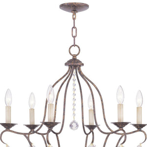 HomeRoots Six Light Dimmable Chandelier – Contemporary Cylinder Shades, Adjustable Illumination for Any Space 687816