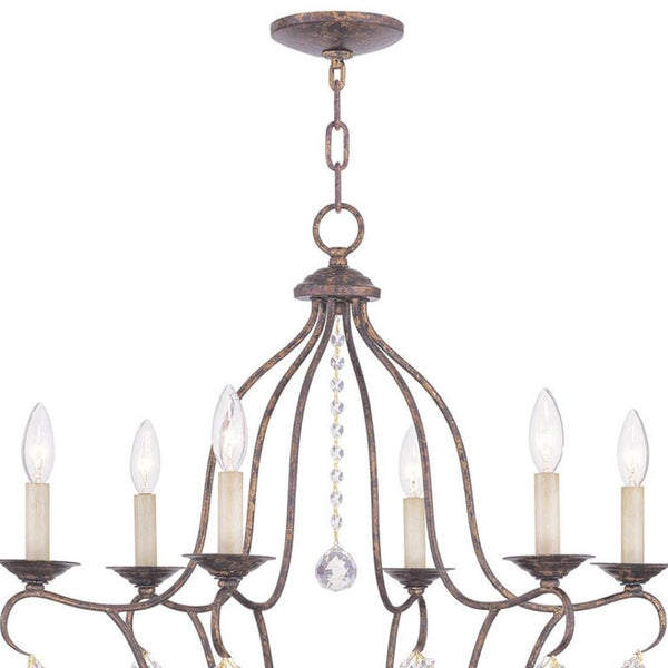 HomeRoots Six Light Dimmable Chandelier – Contemporary Cylinder Shades, Adjustable Illumination for Any Space 687816