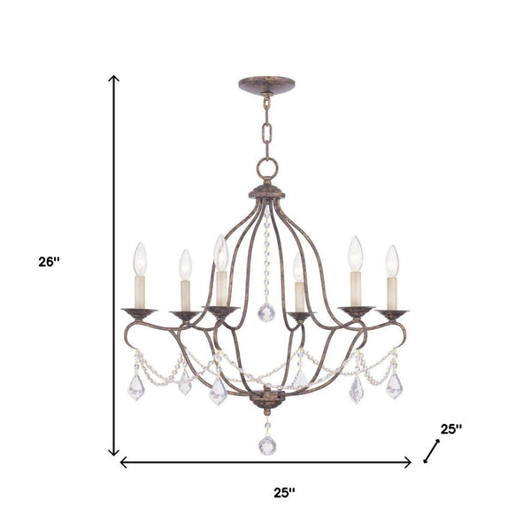 HomeRoots Six Light Dimmable Chandelier – Contemporary Cylinder Shades, Adjustable Illumination for Any Space 687816