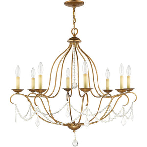 HomeRoots Eight Light Dimmable Chandelier – Modern Cylindrical Design with Steel Shades for Enhanced Ambiance 687818