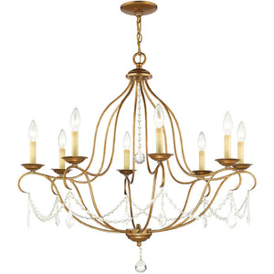 HomeRoots Eight Light Dimmable Chandelier – Modern Cylindrical Design with Steel Shades for Enhanced Ambiance 687818