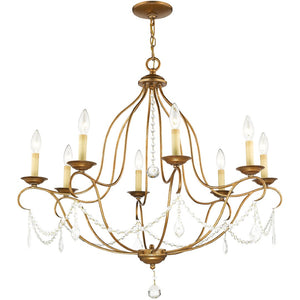 HomeRoots Eight Light Dimmable Chandelier – Modern Cylindrical Design with Steel Shades for Enhanced Ambiance 687818