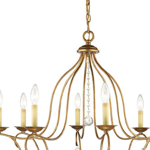 HomeRoots Eight Light Dimmable Chandelier – Modern Cylindrical Design with Steel Shades for Enhanced Ambiance 687818