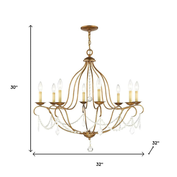 HomeRoots Eight Light Dimmable Chandelier – Modern Cylindrical Design with Steel Shades for Enhanced Ambiance 687818