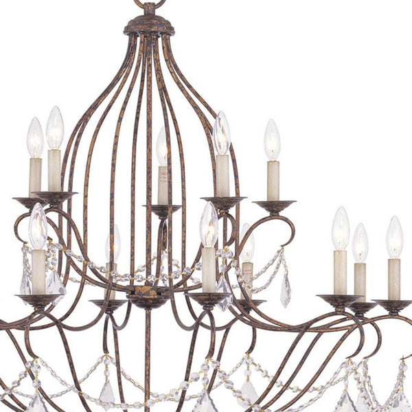 HomeRoots Multi Light Dimmable Chandelier – Modern Cylindrical Design with Adjustable Ambiance for Any Space 687821