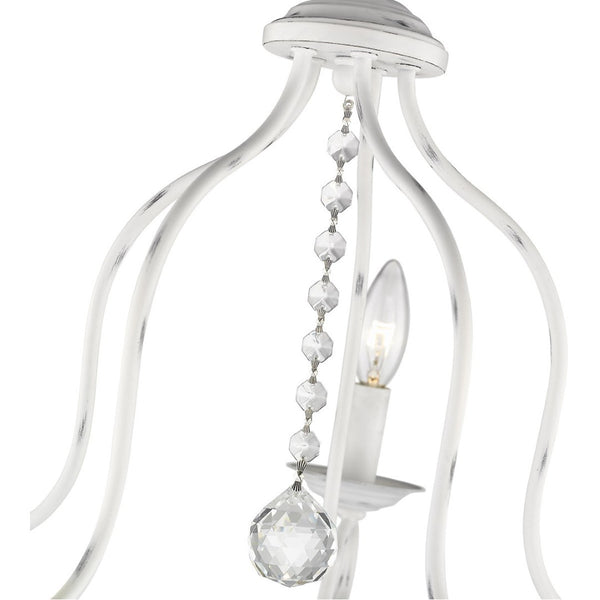 HomeRoots Five Light Dimmable Chandelier - Modern Cylindrical Shades for Elegant Home Ambiance & Style Upgrade 687823