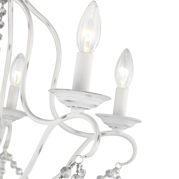 HomeRoots Five Light Dimmable Chandelier - Modern Cylindrical Shades for Elegant Home Ambiance & Style Upgrade 687823