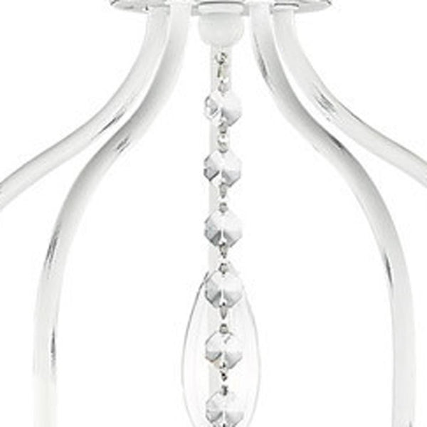 HomeRoots Five Light Dimmable Chandelier - Modern Cylindrical Shades for Elegant Home Ambiance & Style Upgrade 687823