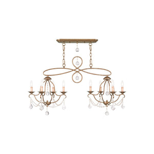 HomeRoots Eight Light Dimmable Chandelier - Modern Cylinder Shades for Warm Ambiance in Any Space 687826