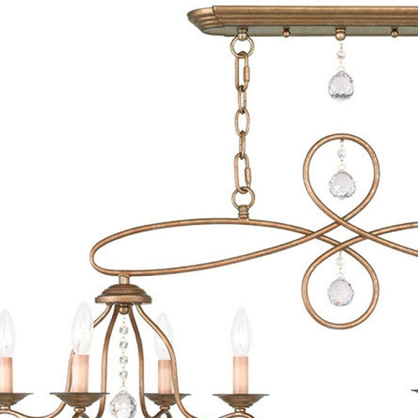 HomeRoots Eight Light Dimmable Chandelier - Modern Cylinder Shades for Warm Ambiance in Any Space 687826