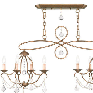 HomeRoots Eight Light Dimmable Chandelier - Modern Cylinder Shades for Warm Ambiance in Any Space 687826