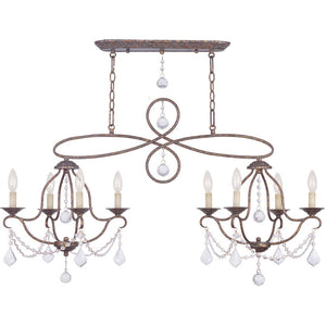 HomeRoots Eight Light Dimmable Chandelier - Contemporary Cylinder Design with Steel Shades for Elegant Spaces 687827