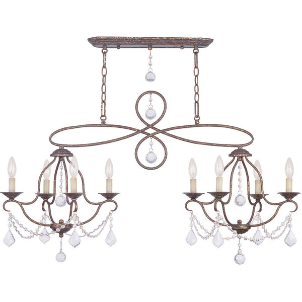 HomeRoots Eight Light Dimmable Chandelier - Contemporary Cylinder Design with Steel Shades for Elegant Spaces 687827