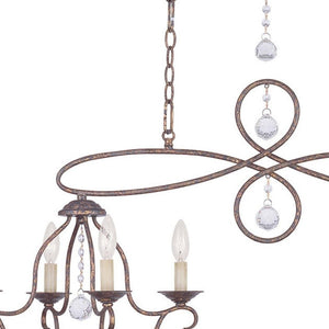 HomeRoots Eight Light Dimmable Chandelier - Contemporary Cylinder Design with Steel Shades for Elegant Spaces 687827