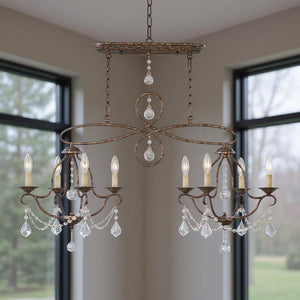 HomeRoots Eight Light Dimmable Chandelier - Contemporary Cylinder Design with Steel Shades for Elegant Spaces 687827