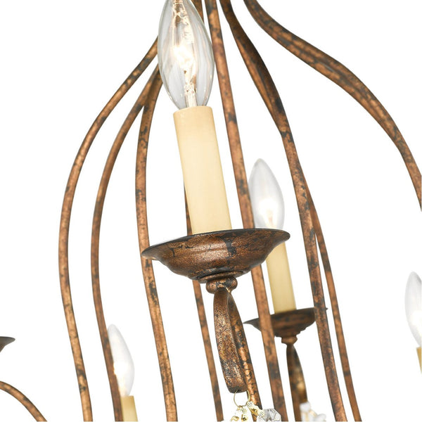 HomeRoots Twelve Light Dimmable Chandelier - Sleek Cylindrical Steel Shades for Modern Ambiance & Style 687828