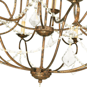 HomeRoots Twelve Light Dimmable Chandelier - Sleek Cylindrical Steel Shades for Modern Ambiance & Style 687828