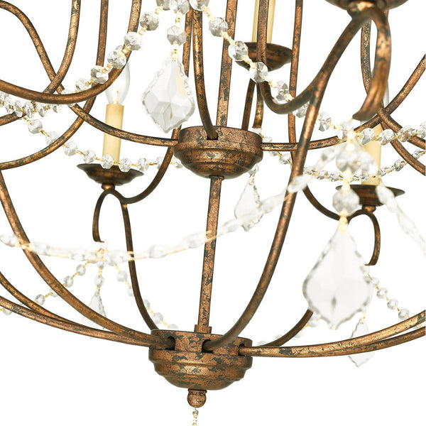 HomeRoots Twelve Light Dimmable Chandelier - Sleek Cylindrical Steel Shades for Modern Ambiance & Style 687828