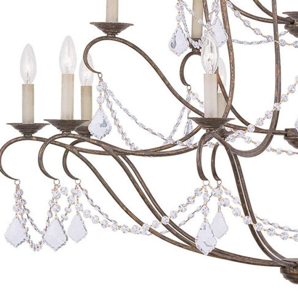 HomeRoots Bronze Multi-Light Dimmable Chandelier with Elegant Cylinder Shades for Stylish Home Illumination 687830