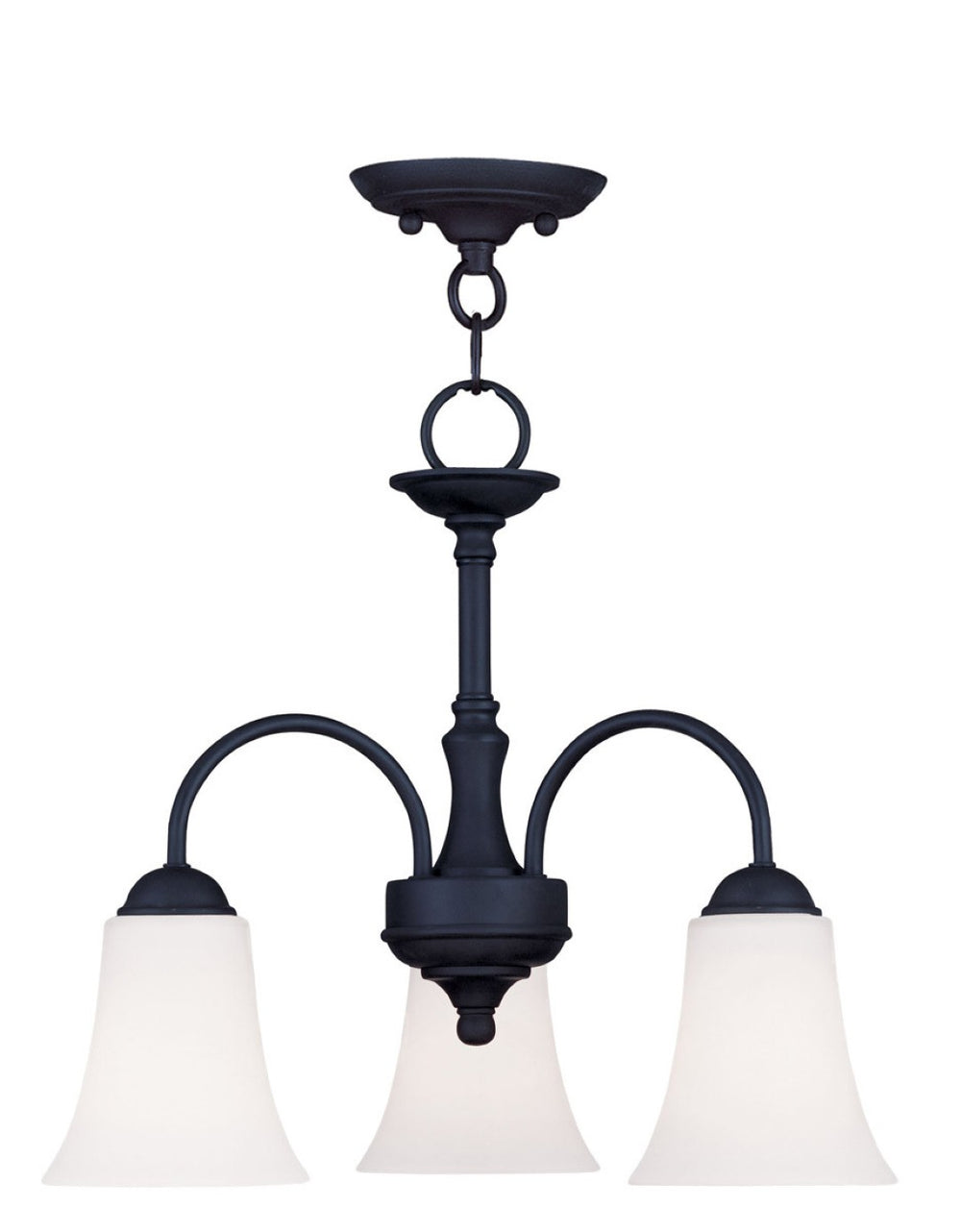 HomeRoots Black Modern Three-Light Dimmable Chandelier with Cylinder Shades for Stylish Home Illumination 687831