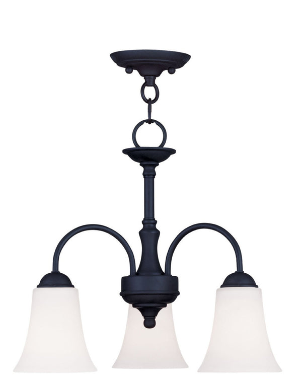 HomeRoots Black Modern Three-Light Dimmable Chandelier with Cylinder Shades for Stylish Home Illumination 687831