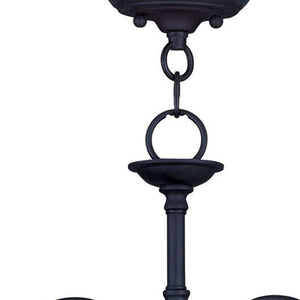 HomeRoots Black Modern Three-Light Dimmable Chandelier with Cylinder Shades for Stylish Home Illumination 687831