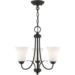 HomeRoots Black Modern Dimmable Chandelier with Unique Cylinder Shades for Stylish Home Lighting Solutions 687832