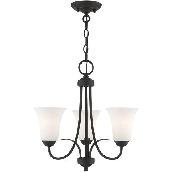 HomeRoots Black Modern Dimmable Chandelier with Unique Cylinder Shades for Stylish Home Lighting Solutions 687832